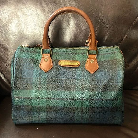 Ralph Lauren Handbags - RALPH LAUREN Black Watch Plaid Boston Weekend Travel Duffle Doctor Bag Speedy 30